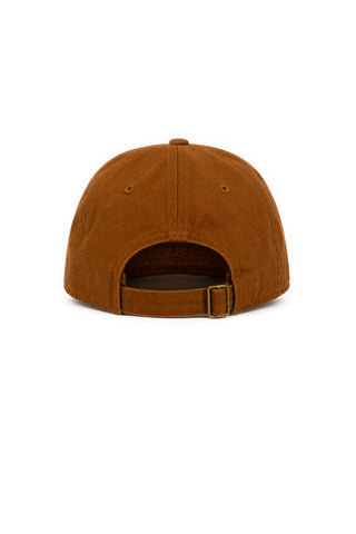 Back of brown cap on a white background