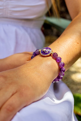 Amethyst Mood Bee Bracelet